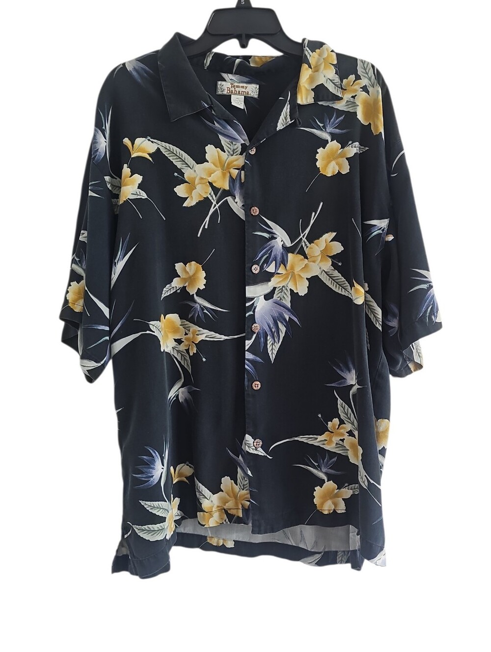 Vintage 90s Tommy Bahama 100% Silk Hawaiian Aloha Button Down Shirt X-Large
